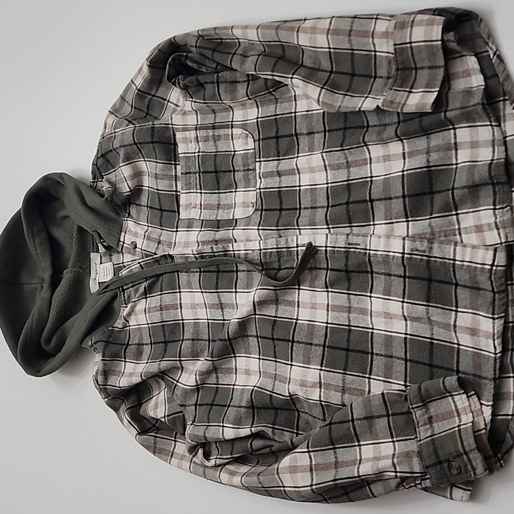 Passport Gray and Brown Plaid Shirt